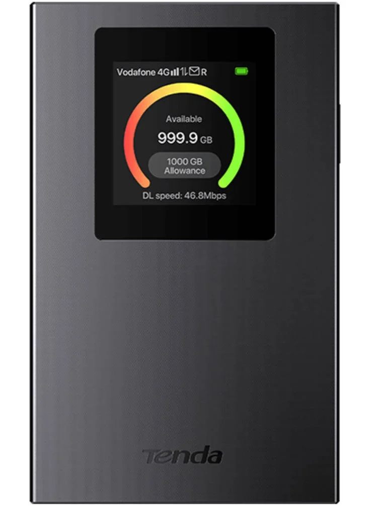Portable 4G LTE Mobile Wi-Fi Router, High-Speed Wireless Connectivity, 1.44-inch Color Display, 2100 mAh Battery, SIM Slot, Compact Travel Design (Black) 8ff0t