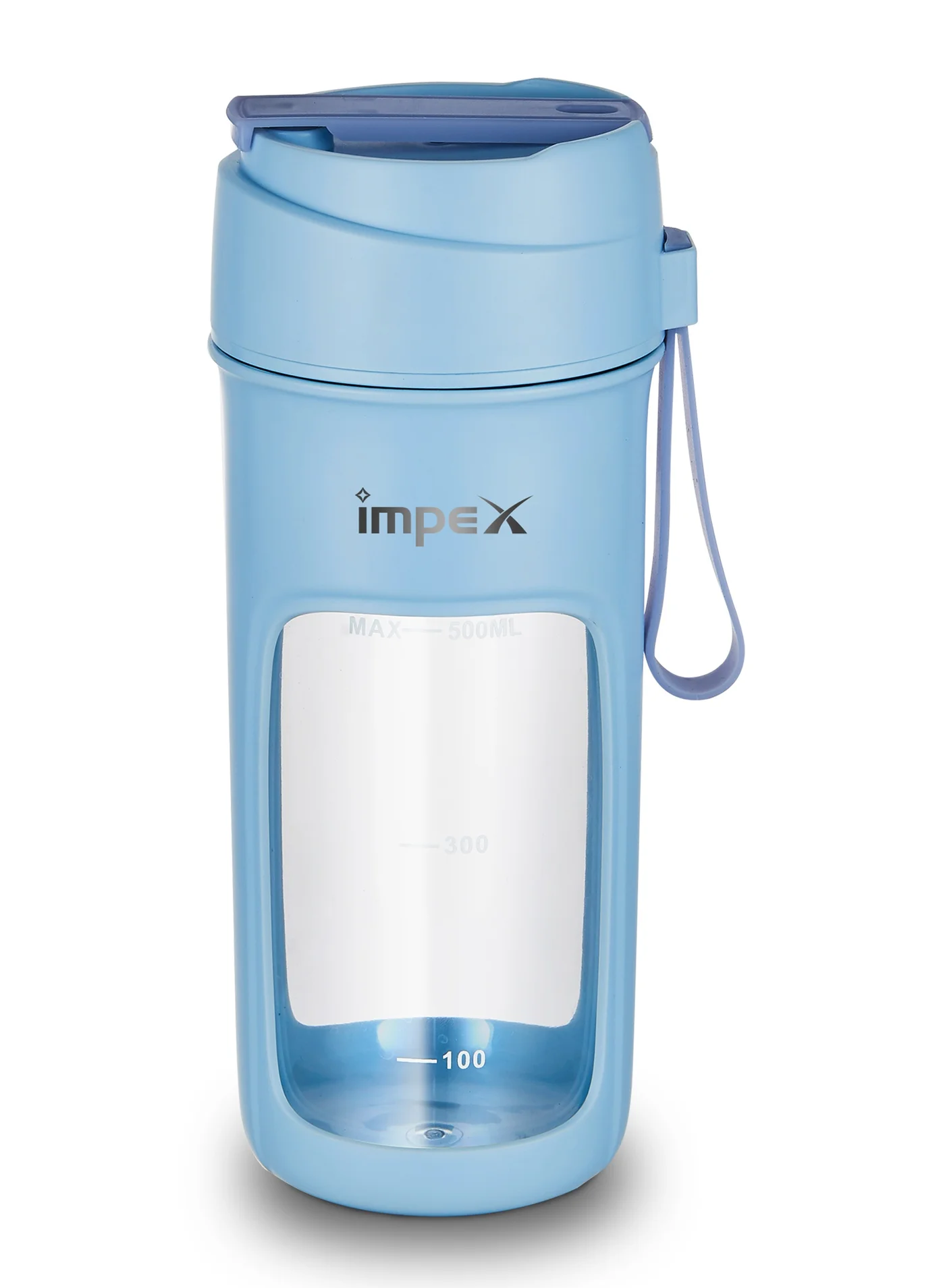 Impex Portable Personal Blender Rechargeable Juicer Cup with Unbreakable PC Jar for Smoothies and Shakes (Blue, 500 mL) v4fxl