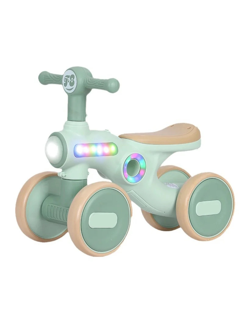 Sharpdo Kids Balance Bike Ride On Toy with LED Lights and Anti-Slip Wheels (Toddler Scooter, Durable Plastic) dfucz