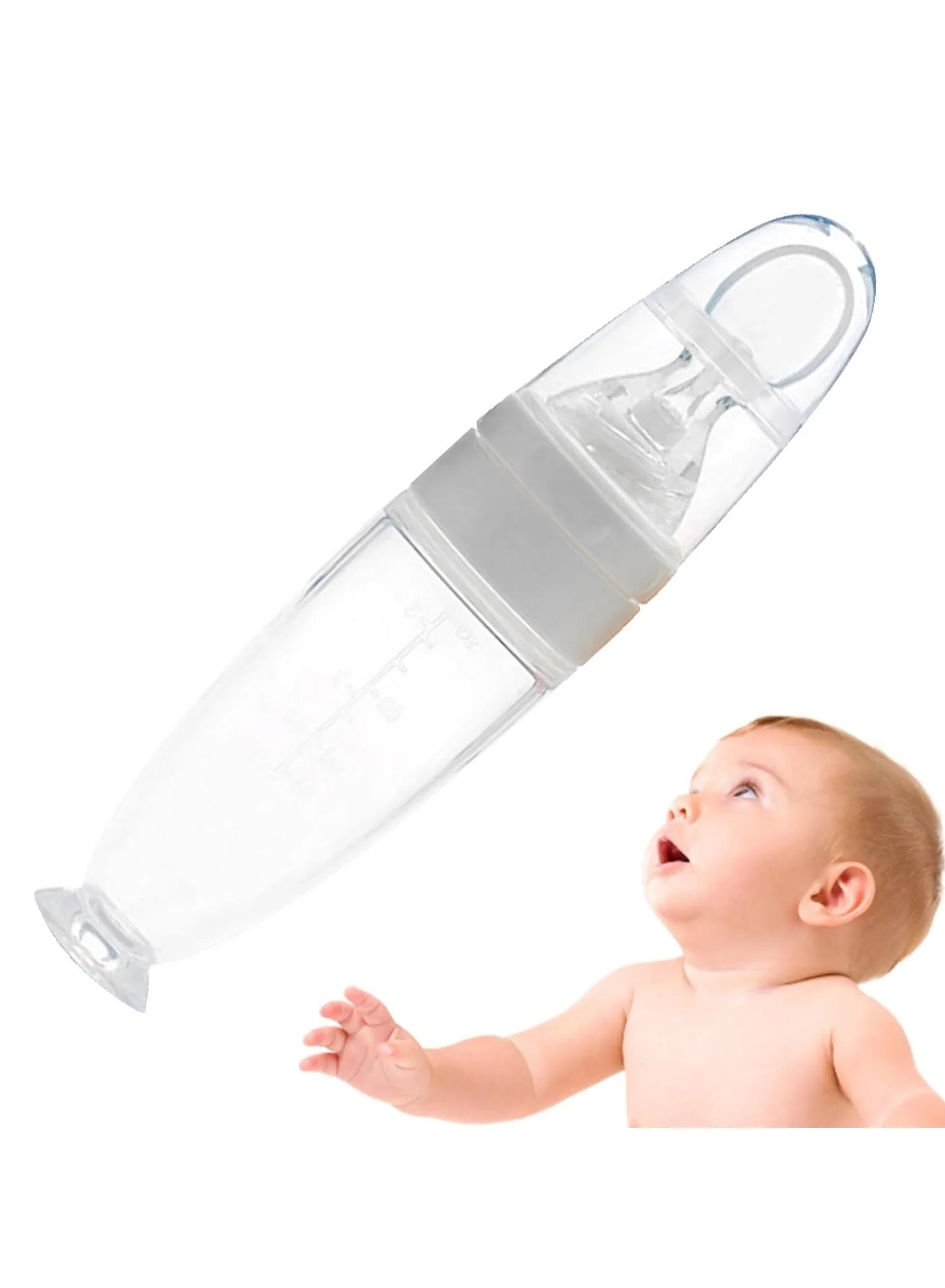 Babytot Silicone Baby Feeding Feeder with Spoon for Newborns and Toddlers (BPA-Free, 90 mL) zdq6k