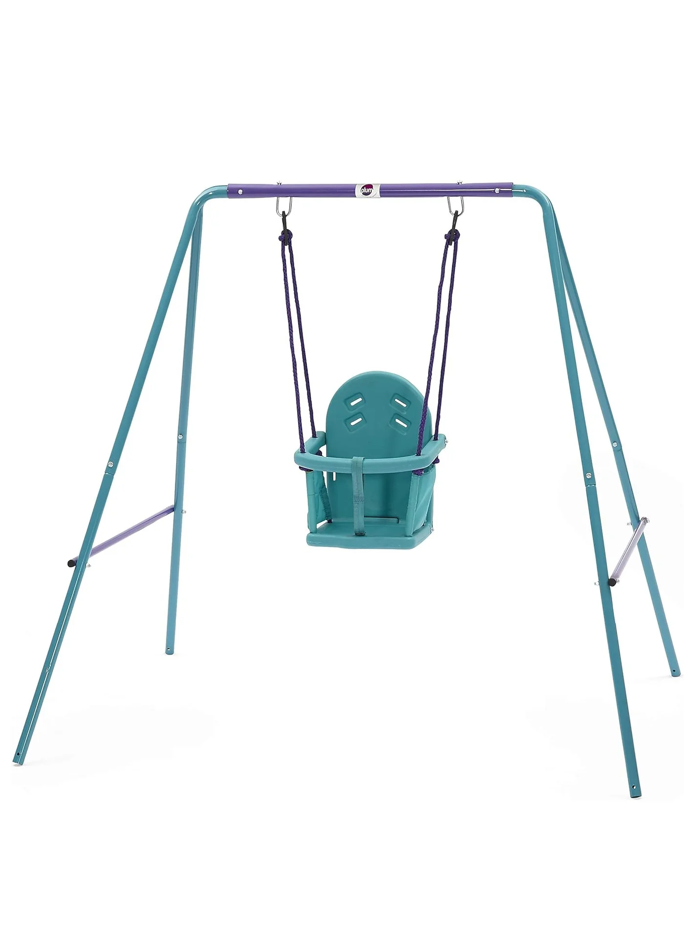 Premium 2-in-1 Outdoor Swing Set for Kids with Adjustable Seat and Durable Frame (Purple/Teal, 150 cm) ln95q