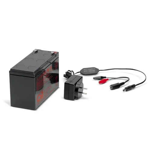Portable Marine Battery Kit 9Ah Rechargeable Power Supply (Black, Small) duxry