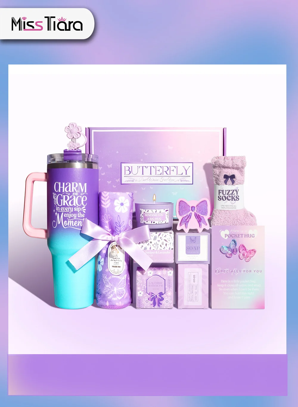 MissTiara Premium Spa Gift Set for Women with Hair Towel and 1180 mL Glass (1 Set) 0hrf5