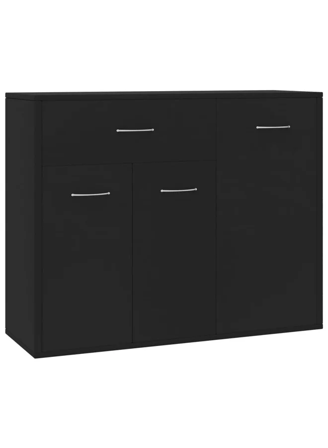 vidaXL Sideboard Storage Cabinet Modern Minimalist Furniture (Black, 88x30x70 cm) medwv