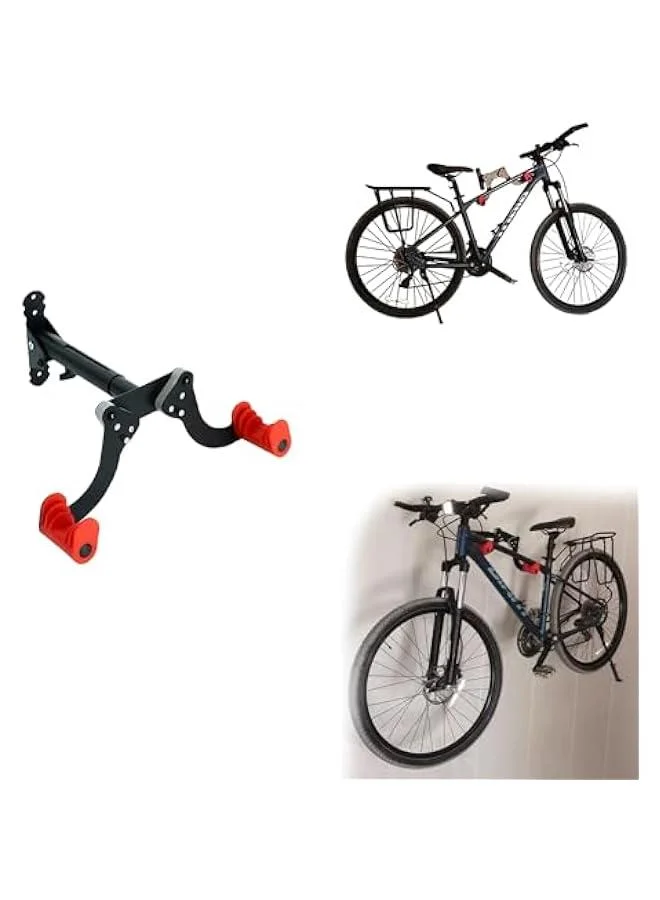 BWSJ Horizontal Bike Wall Mount Rack Adjustable Foldable Aluminum Alloy Bicycle Storage Hanger for Mountain and Road Bikes (Heavy Duty) uxeke
