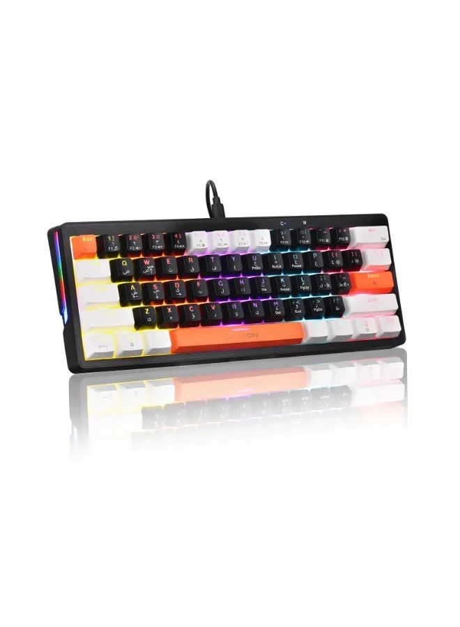 GAMEON AEROX 60% RGB Mechanical Gaming Keyboard (Red Switch, English/Arabic Layout, Compact Wired USB-C) 5hamo