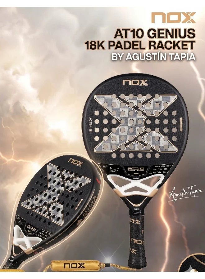 NOX AT10 Genius 18K Padel Racket Premium Carbon Surface Balanced Power and Precision Control for Professional Players zuivf