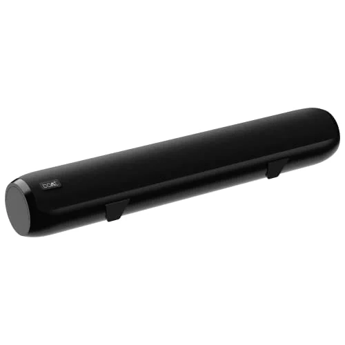Premium Bluetooth Soundbar 2.0 Channel Speaker with Dual Passive Radiators and 25W Signature Sound (Charcoal Black) qckqv