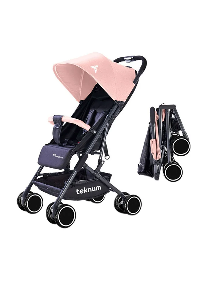 TEKNUM Yoga Lite Stroller Compact Foldable Design for Infants and Toddlers (Pink, 15 kg Capacity) kcs1t