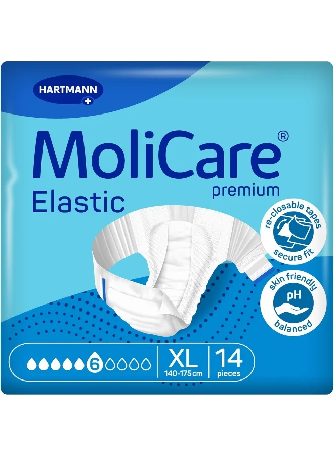 Premium Elastic Incontinence Briefs (Extra Large, 14 Pack, Blue) 3ko41