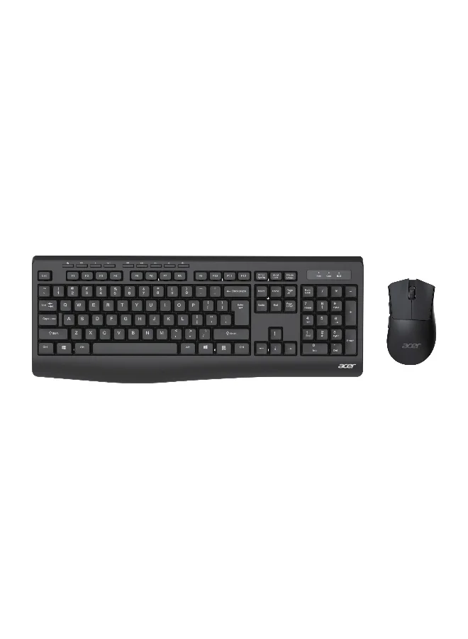 Premium Wireless Keyboard and Mouse Combo 2.4GHz Ergonomic Slim Design with Arabic and English Keys (Black) kqb62