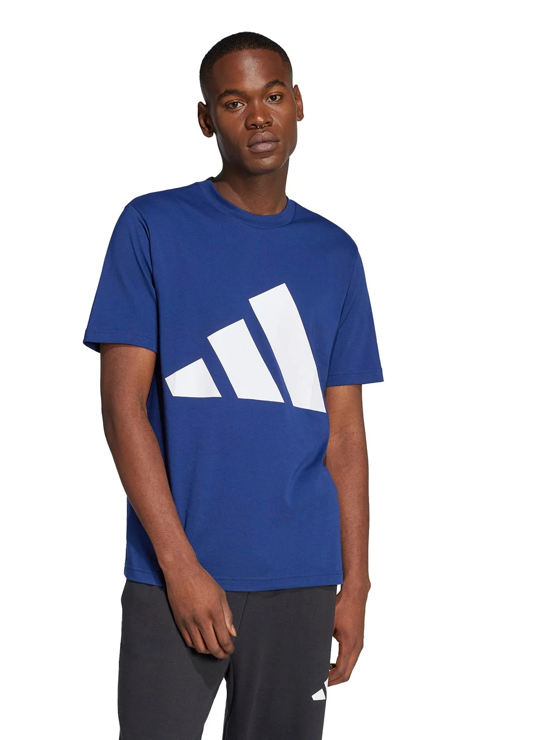 Sport Single Jersey Big Logo T-Shirt Premium Cotton Casual Tee for Men (Black, Large) kth9n