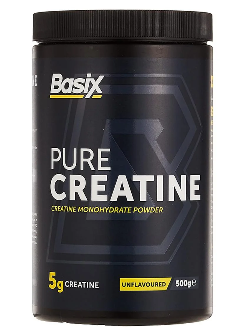Basix Creatine Monohydrate Powder Premium Fitness Supplement (Unflavored, 500g) 40xq4