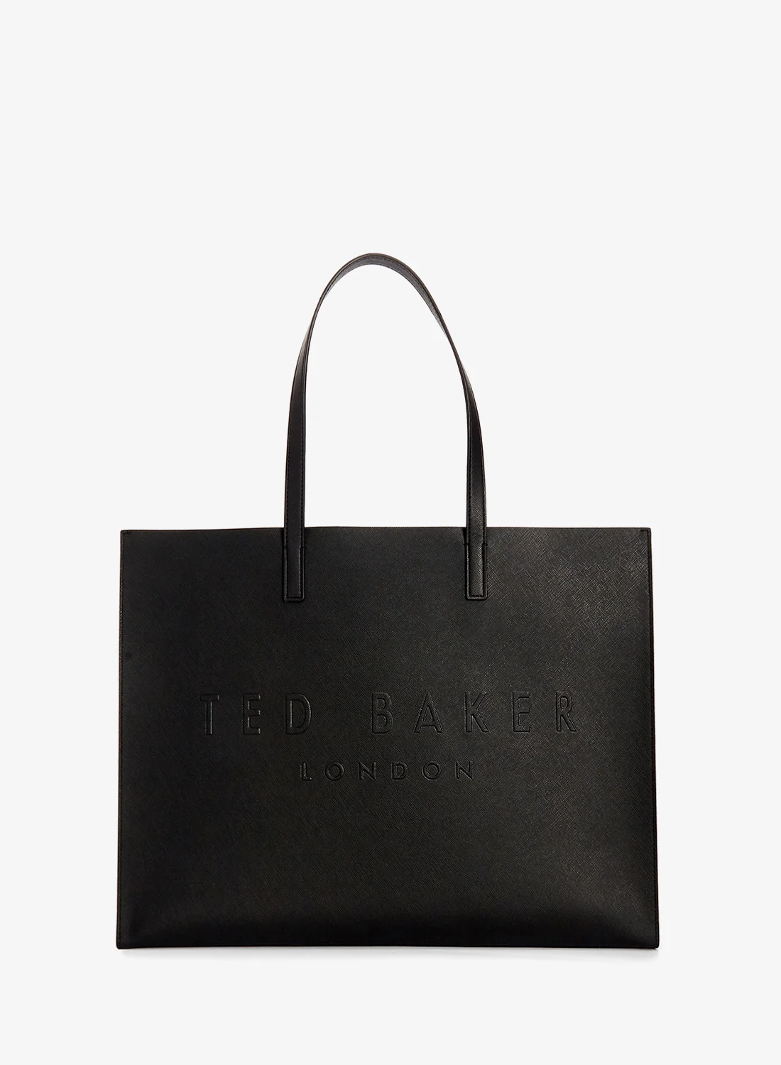 Premium Crosshatch East West Icon Tote Bag (Spacious, 15-inch Laptop Compatible, Black) 0ikcj