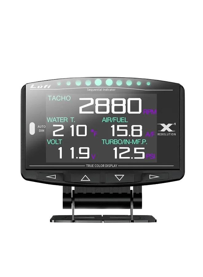 Lufi X1 OBD2 Multi-Function Gauge Display Digital Speedometer and Water Temperature Meter (Premium Metal, 1 Unit) 6tokg