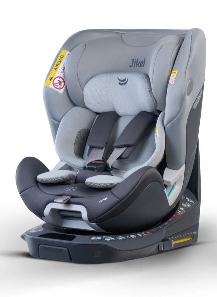 Jikel Venus 360 I-Size Isofix Ventilated Car Seat (Grey, 0-36 kg) 15uo7