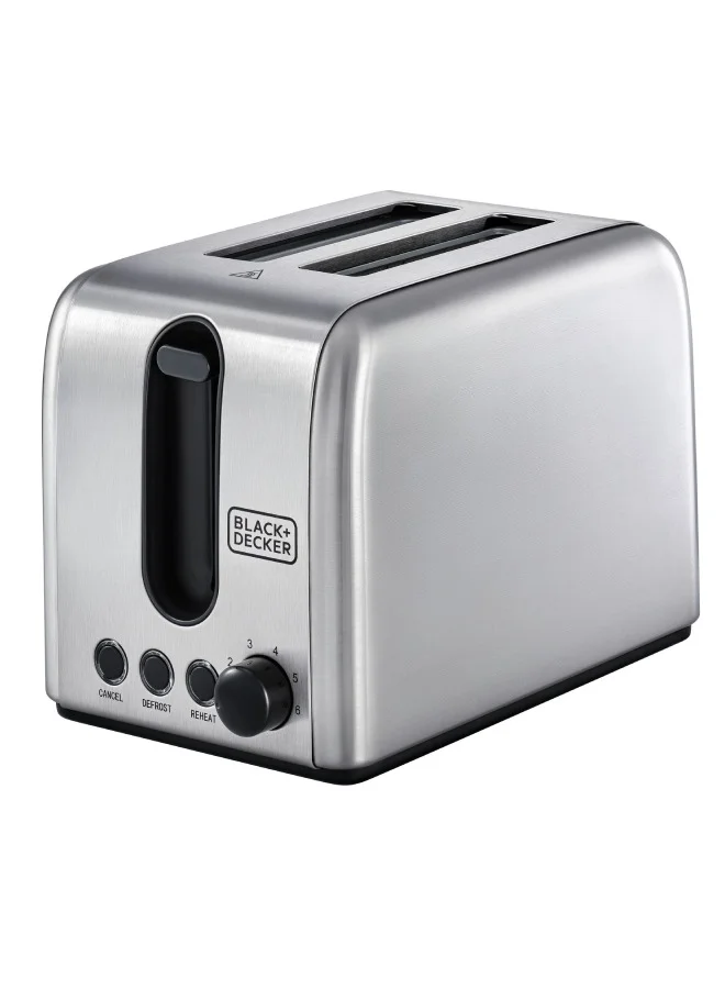 Premium 2-Slice Stainless Steel Toaster with 6 Browning Levels and Wide 36mm Slots (Silver, 1050 W) lvpjw