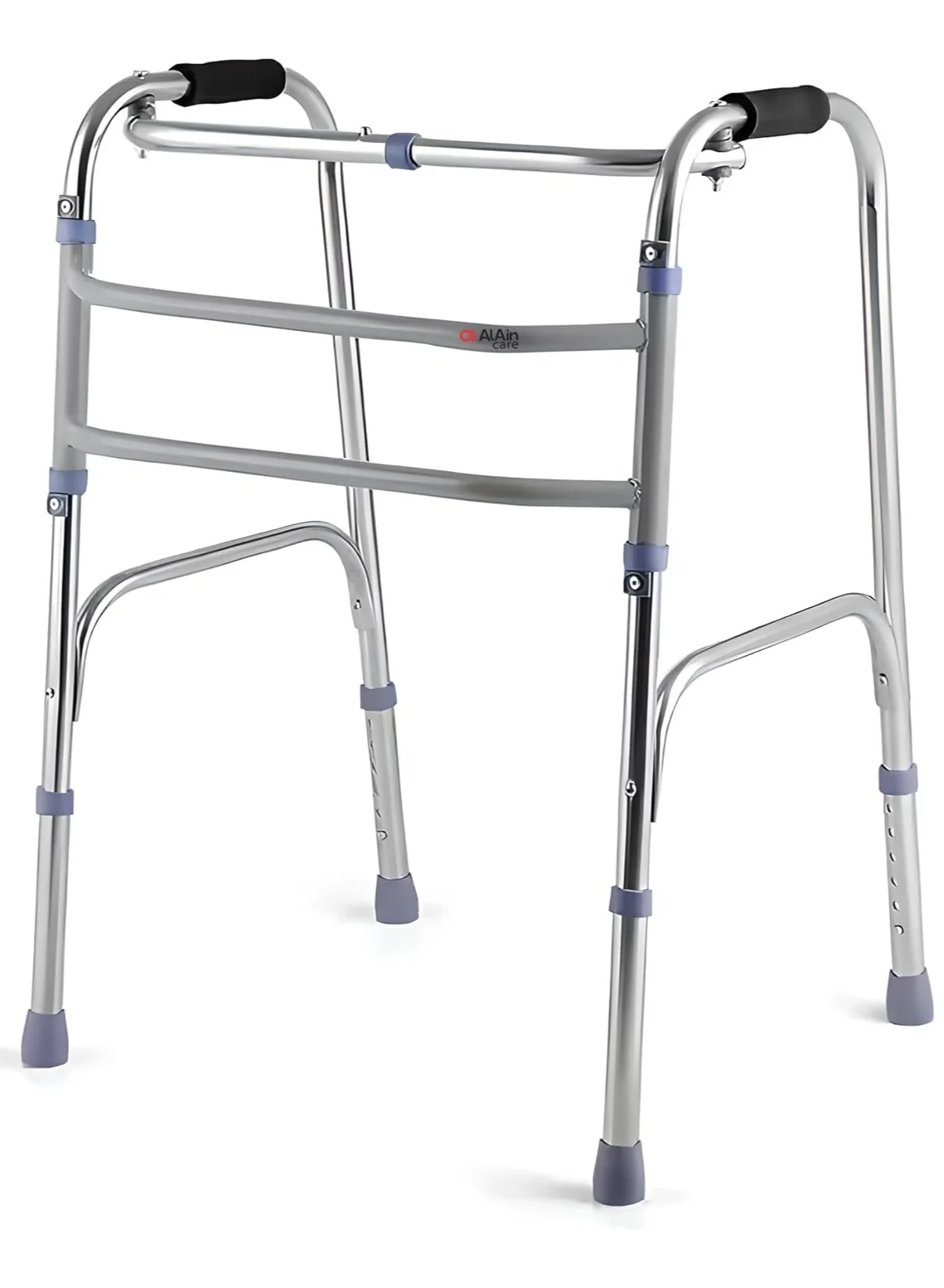 ALAIN CARE Foldable Walking Frame Mobility Aid with Armrest Support for Seniors and Adults (Steel, Adjustable Height) z4s9x