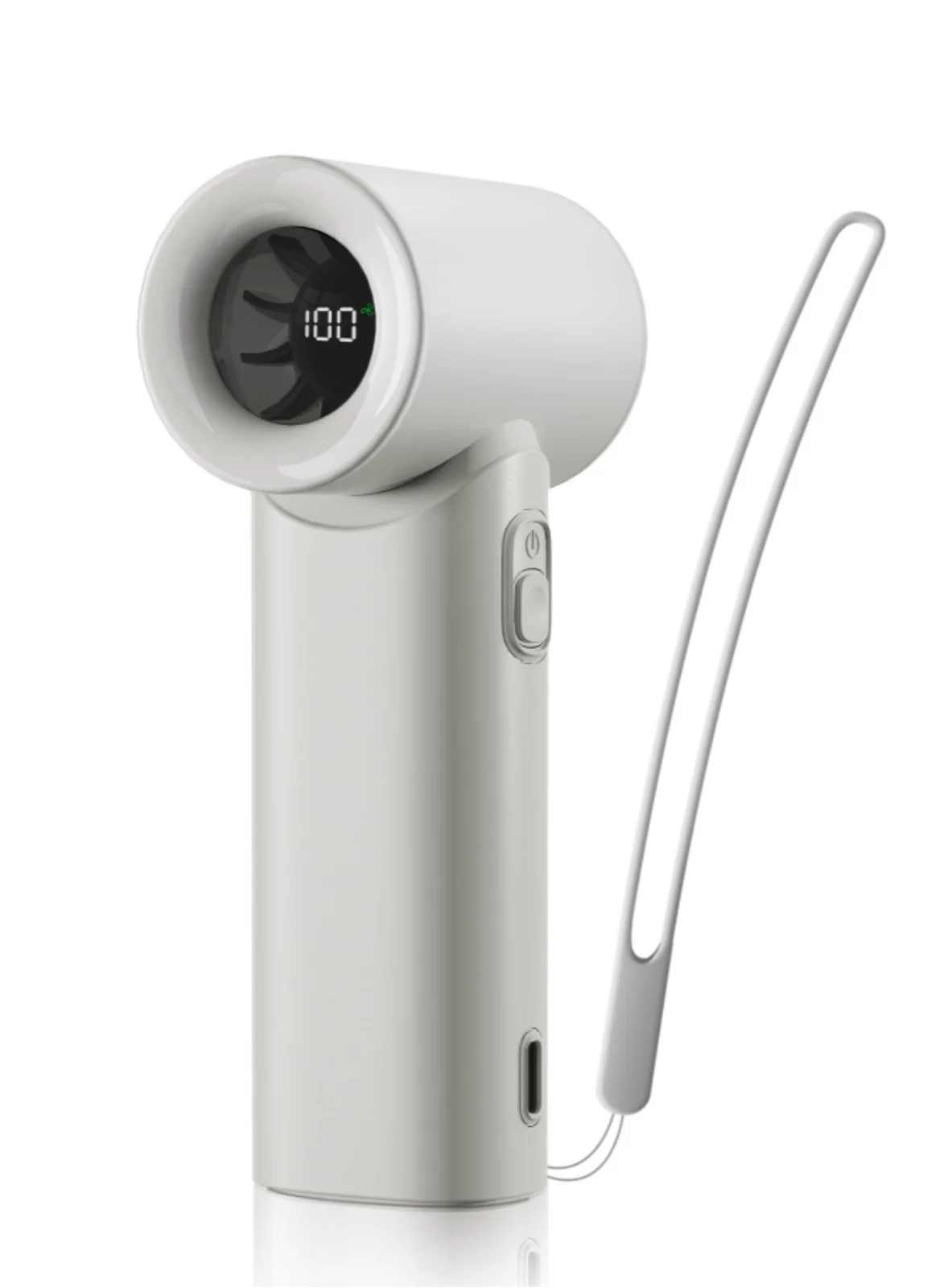 TONEOF Handheld Turbo Fan Portable Rechargeable Cooling Device with LED Display and Lanyard (5 Speeds, 5000mAh) imnph