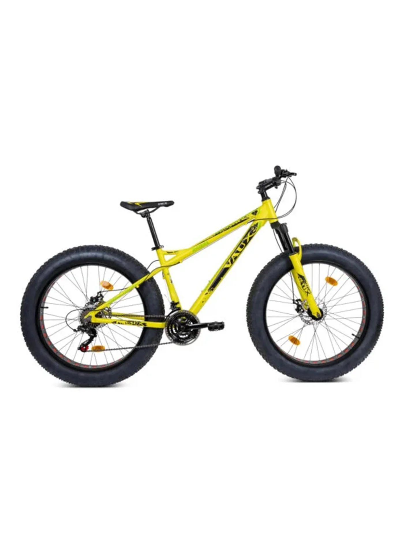 Vaux Fat Bike All-Terrain Mountain Bicycle (Aluminum Alloy Frame, 21-Speed Gear, 26-Inch Wheels, Yellow) 8628h