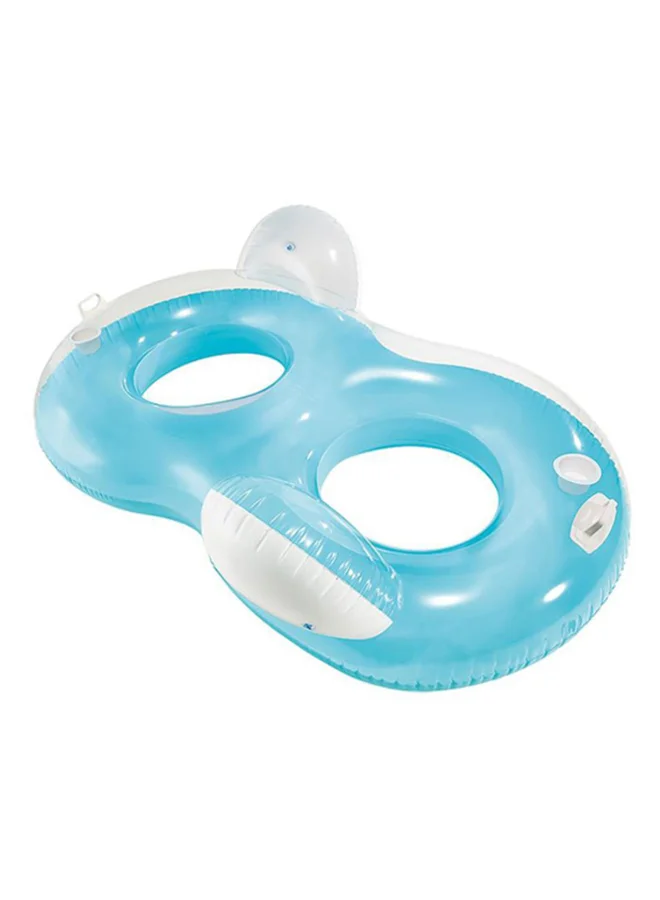 Premium Double Pillow Back Lounge Pool Float Inflatable Water Raft for Adults (198 cm x 160 cm) sr0ja