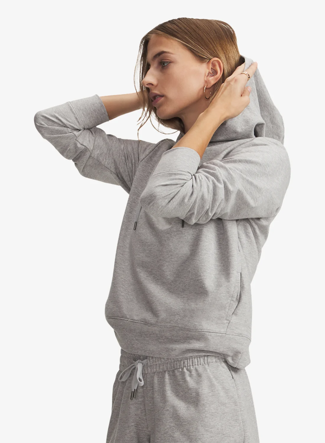 Athletic Terry Hoodie Premium Cotton Pullover Sweatshirt for Men and Women (Grey, Large) xo9g7