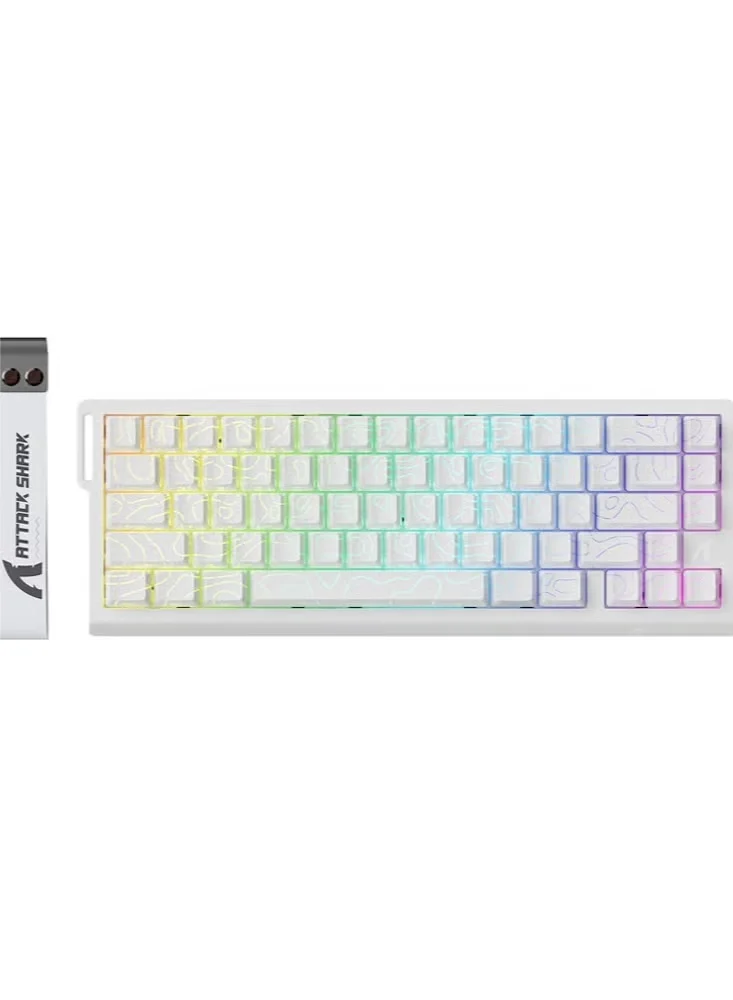 Attack Shark X68 HE Rapid Trigger Mechanical Gaming Keyboard 60% Wired with Adjustable Actuation and Hall Effect Magnetic Switches (White, 60% Compact) t55a2
