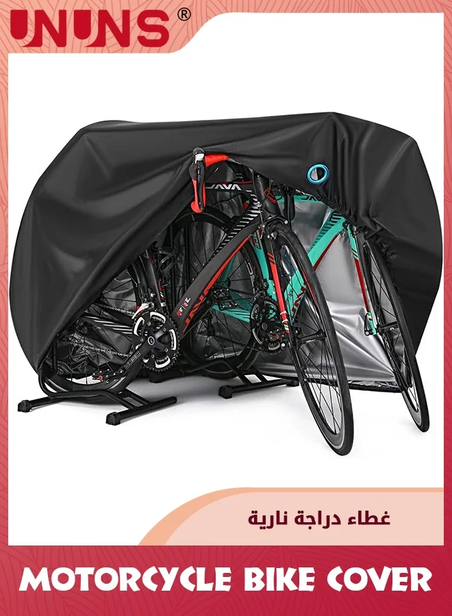 UNUNS Heavy Duty Waterproof Bike Cover for Outdoor Storage (UV-Resistant Oxford Fabric, XL) v3s2u