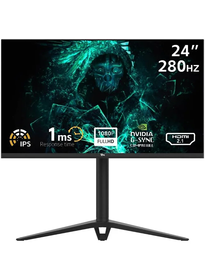 Twisted Minds 24 inch Supreme Series Gaming Monitor, IPS FHD Display, 280Hz Refresh Rate, 1ms Response Time, Adaptive Sync Technology (Black, 24 inch) yy0h7