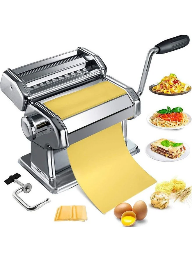 TOSCANA U Pasta Maker Machine Premium Stainless Steel (Silver, 20 x 10 x 20cm) ghuoc