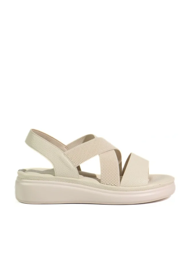 Mon Ami Women's Flat Sandals Premium Open-Toe Summer Walking Footwear for Ladies (Beige, 38) u6sff