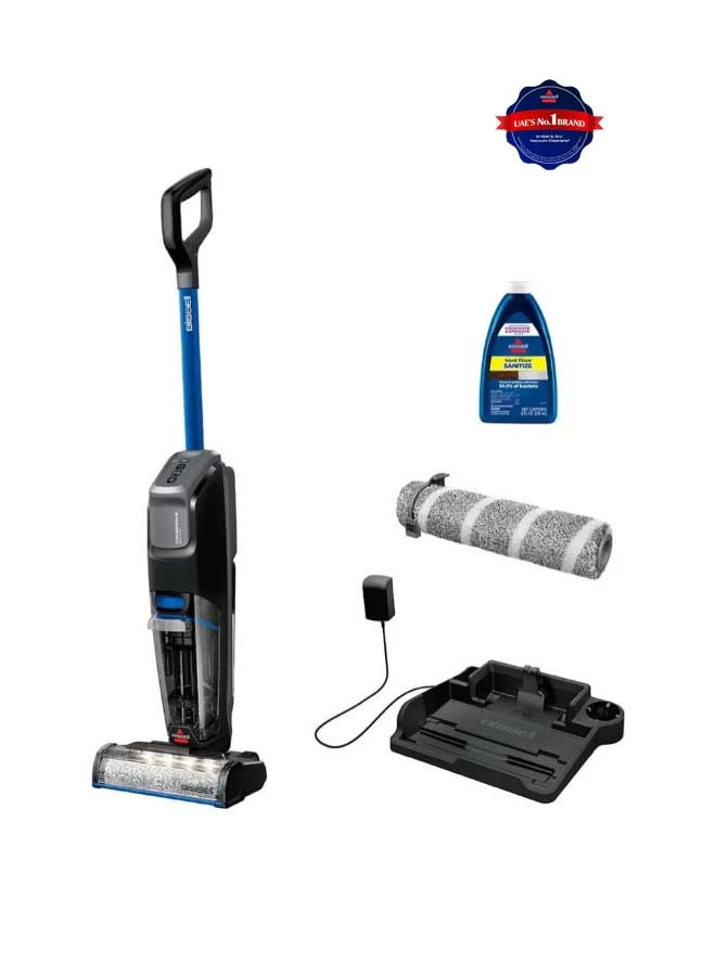 Premium Cordless Wet and Dry Vacuum and Mop 2-in-1 Floor Cleaner with LED Light and Self-Cleaning Technology (Blue, 600 mL) p6vuv