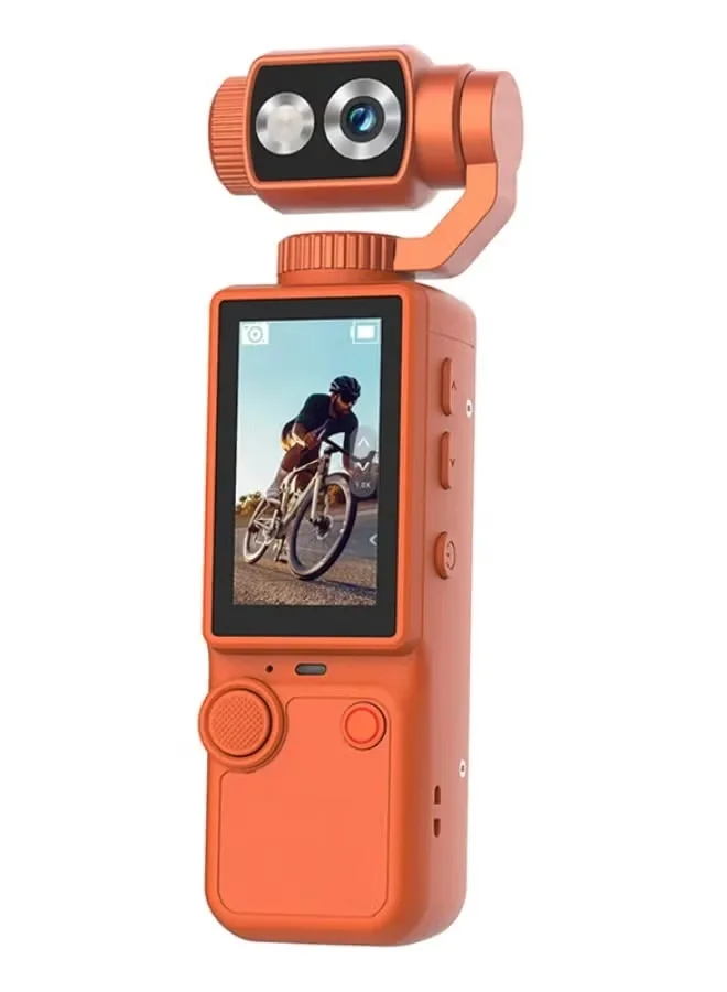 AIR TAB Pocket 4K Ultra HD Gimbal Camera (Orange, 3000mAh Battery) r2y43
