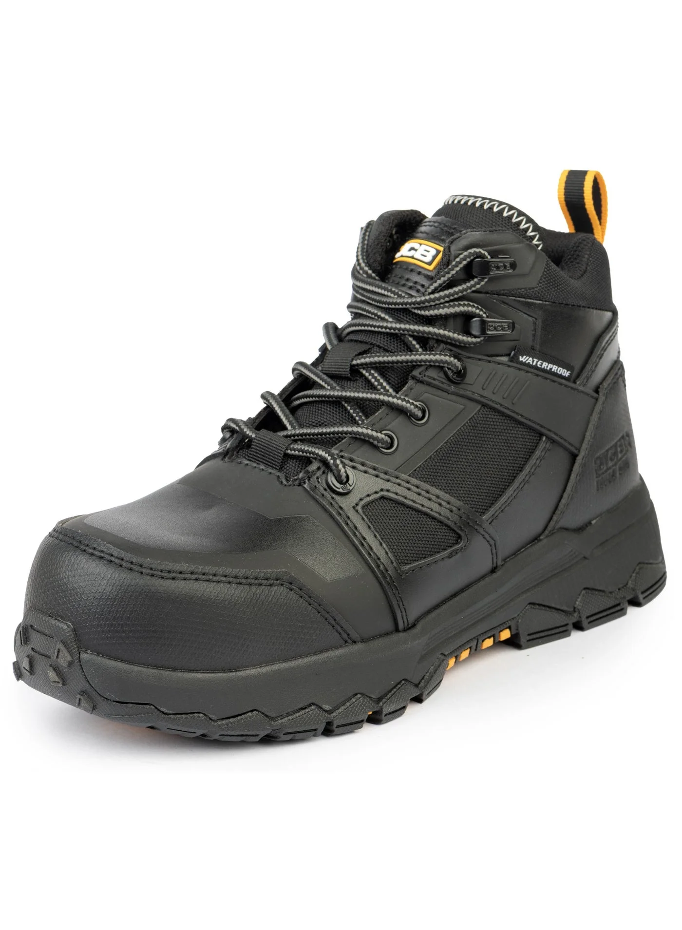 JCB Sporty Safety Shoes Alloy Toe Waterproof Oil Resistant Work Boots for Men (Black, 15 cm) 32vp7