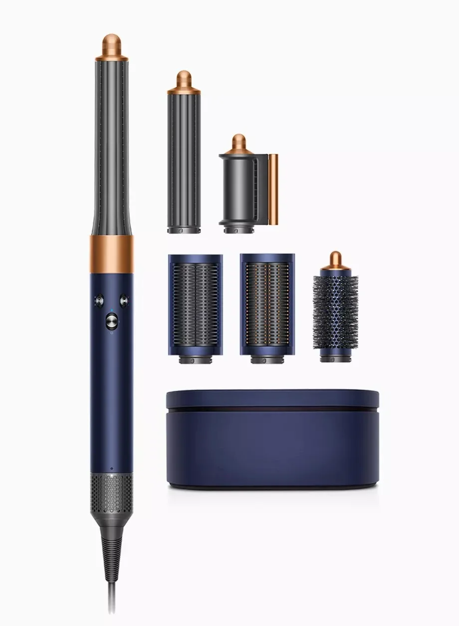 High-Speed Ionic Multi-Styler and Hair Dryer, Professional Salon-Grade Styling Tool for Straight and Wavy Hair (Prussian Blue and Rich Copper) 8dtx7