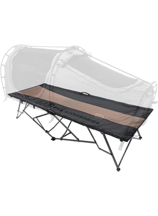 Premium Quick Fold Camping Stretcher Bed Heavy-Duty Steel Frame with Padded Nylon Surface (150kg Capacity) 2ey26