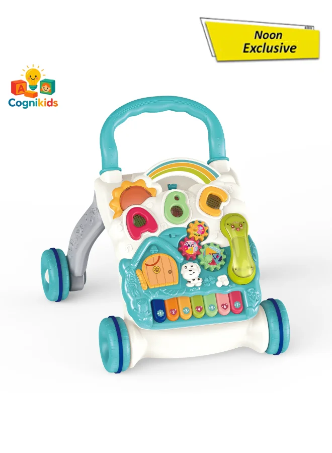 COGNIKIDS Baby Activity Gym Play Mat with Musical Piano and Adjustable Walker (Multi-Color, 80cm x 60cm) vhrp9