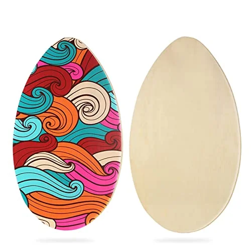 HQO LOVL Wooden Skim Board Premium Beach Surf Board with High Gloss Finish (35 inch) 5m1b0