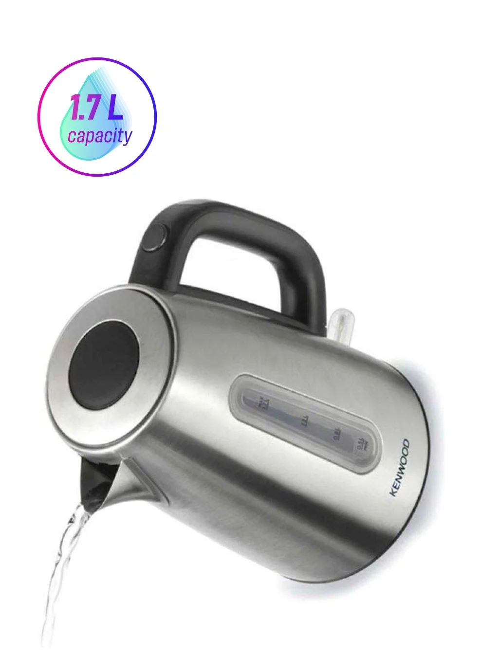 Premium Stainless Steel Electric Kettle with Auto Shut-Off and Removable Mesh Filter (Silver, 1.7 L) xa6du