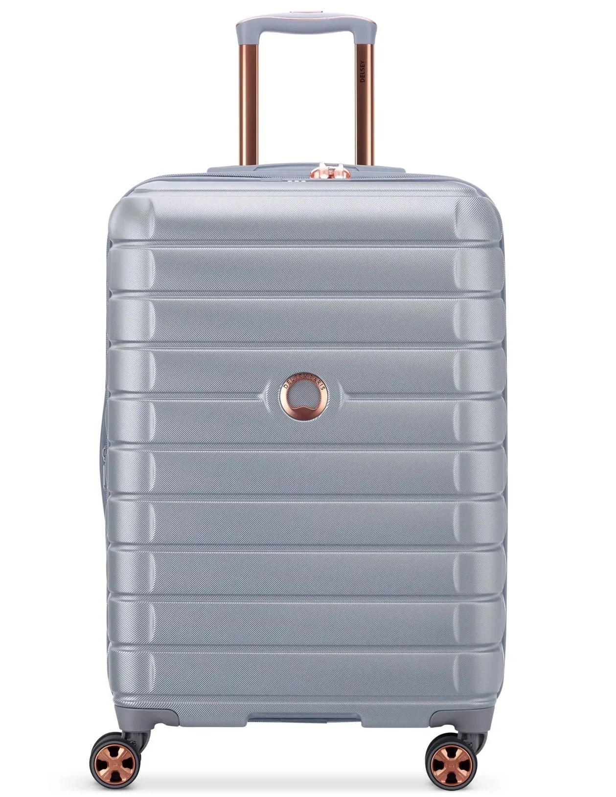 Premium Hardcase Check-In Luggage Trolley (Platinum, 70 cm) 4-Double Wheeled Travel Suitcase ujf2t