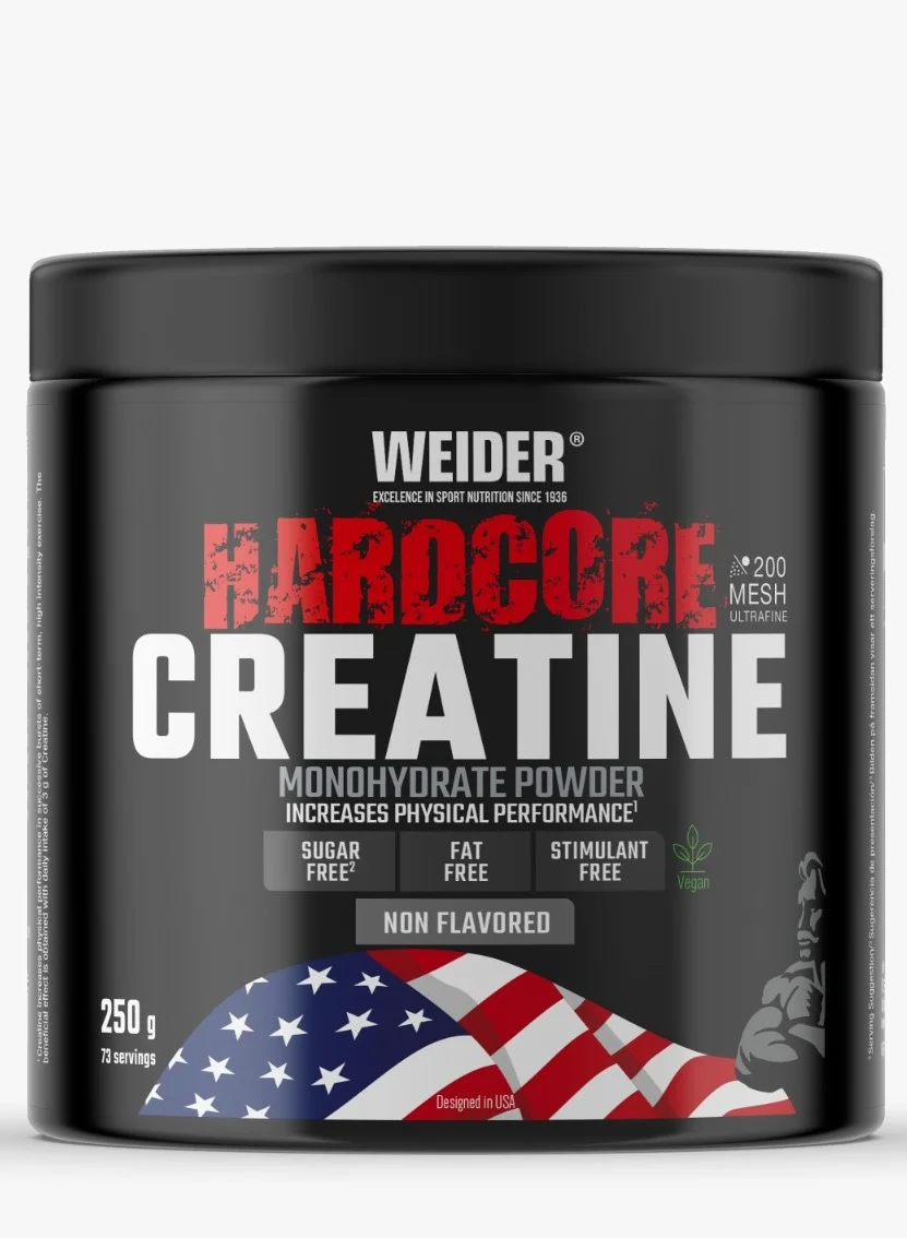 Weider Hardcore Creatine Monohydrate Powder Premium Micronized Supplement (Unflavored, 250g) ac6y3
