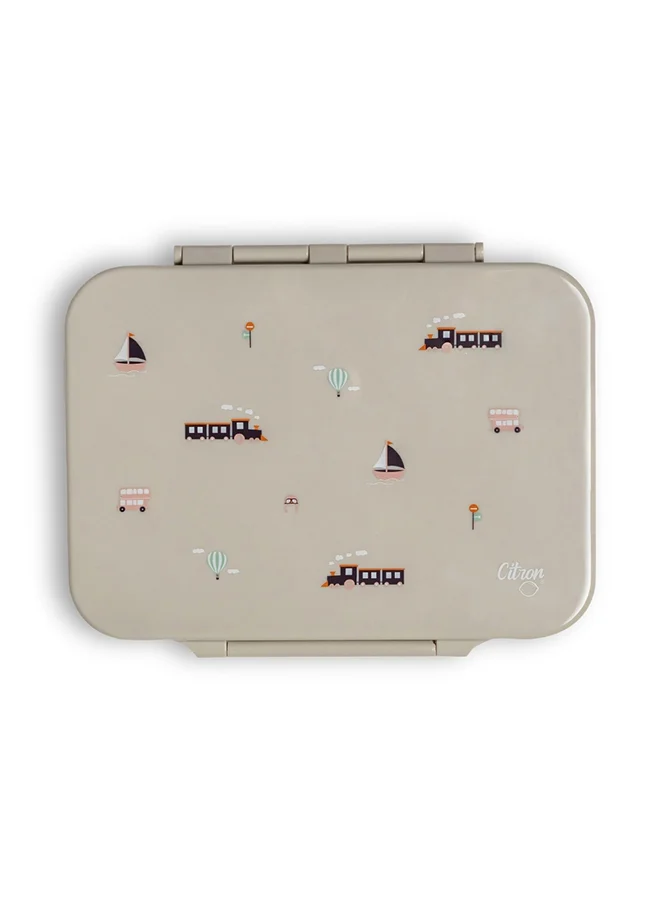 Citron 4-Compartment Tritan Lunch Box Leak-Proof Food Container for Kids (Vehicles, 700 mL) x86w3