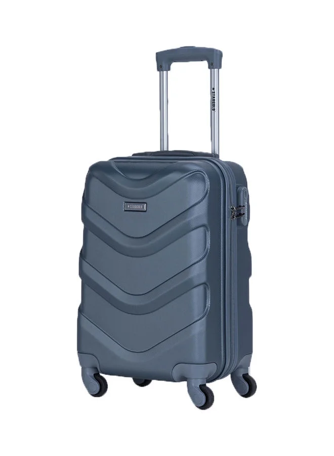 Stargold Hardside Spinner Trolley Luggage with 360-Degree Wheels and Secure Number Lock (Grey, 55 cm) 420rc