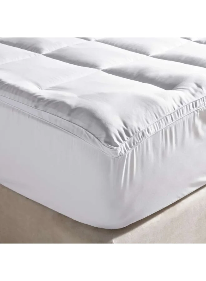 Pan Home Microshield Quilted Mattress Pad Hypoallergenic Bedding Protector (White, 90x200x33 cm) l6lbz