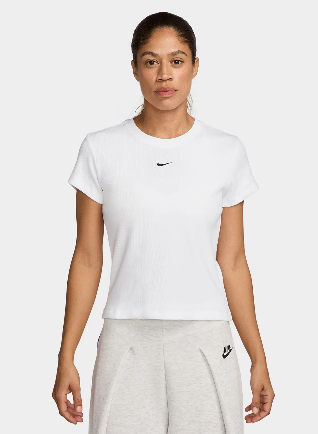 Athletic Ribbed T-Shirt Premium Cotton Crew Neck Casual Top for Women (Medium) p9h0h