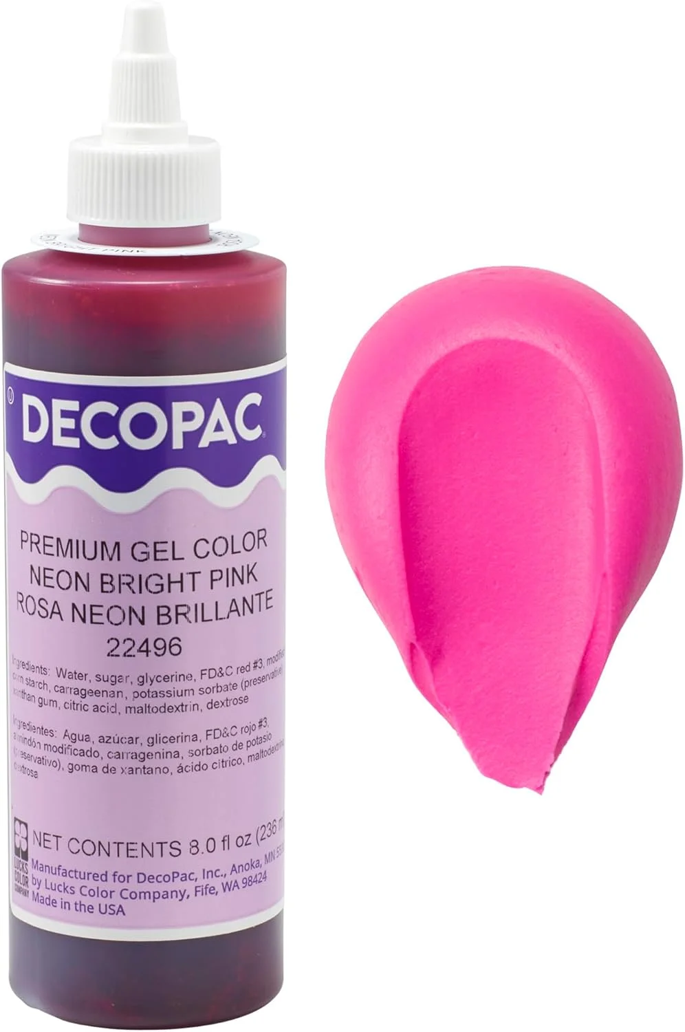 Premium Gel Food Coloring for Cakes and Icing - Neon Bright Pink (227 g) ymb1d