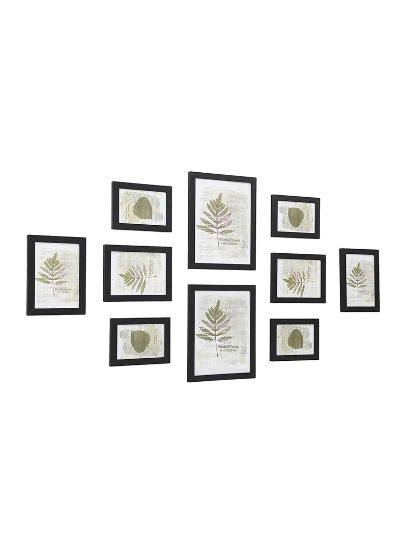 Modern Wall Photo Frame Set (10 Pieces, Black, 25x20x3 cm) guq21