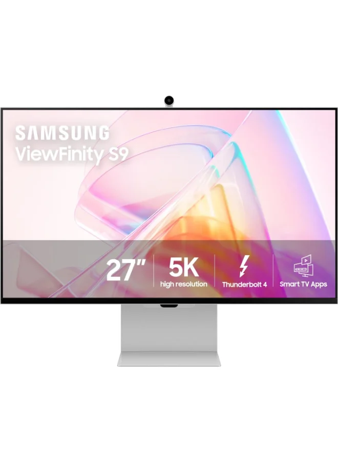 Ultra-HD 27-inch 5K QLED Matte Professional Monitor with Detachable Webcam and Ergonomic Stand (Silver, 27-inch) bs4w8
