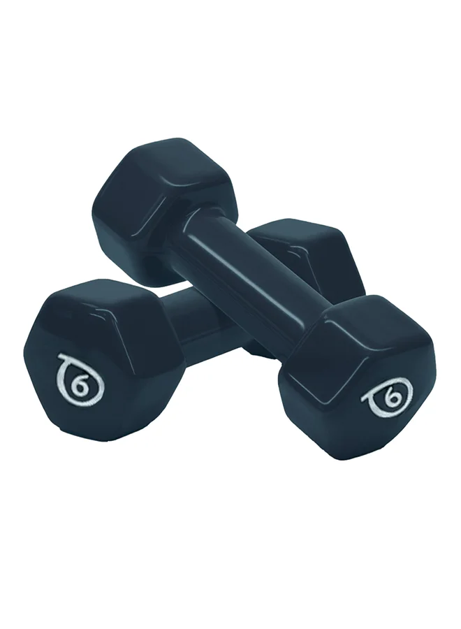 Premium Hex Vinyl Dumbbells Set Anti-Slip Fitness Weights for Home Gym Workout (Black, 2 x 6kg) 0lfr5