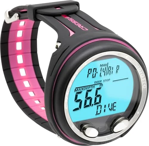 Premium Scuba Diving Wrist Computer Multi-Function Dive Watch (Black/Pink, 1 Unit) 5ejbo